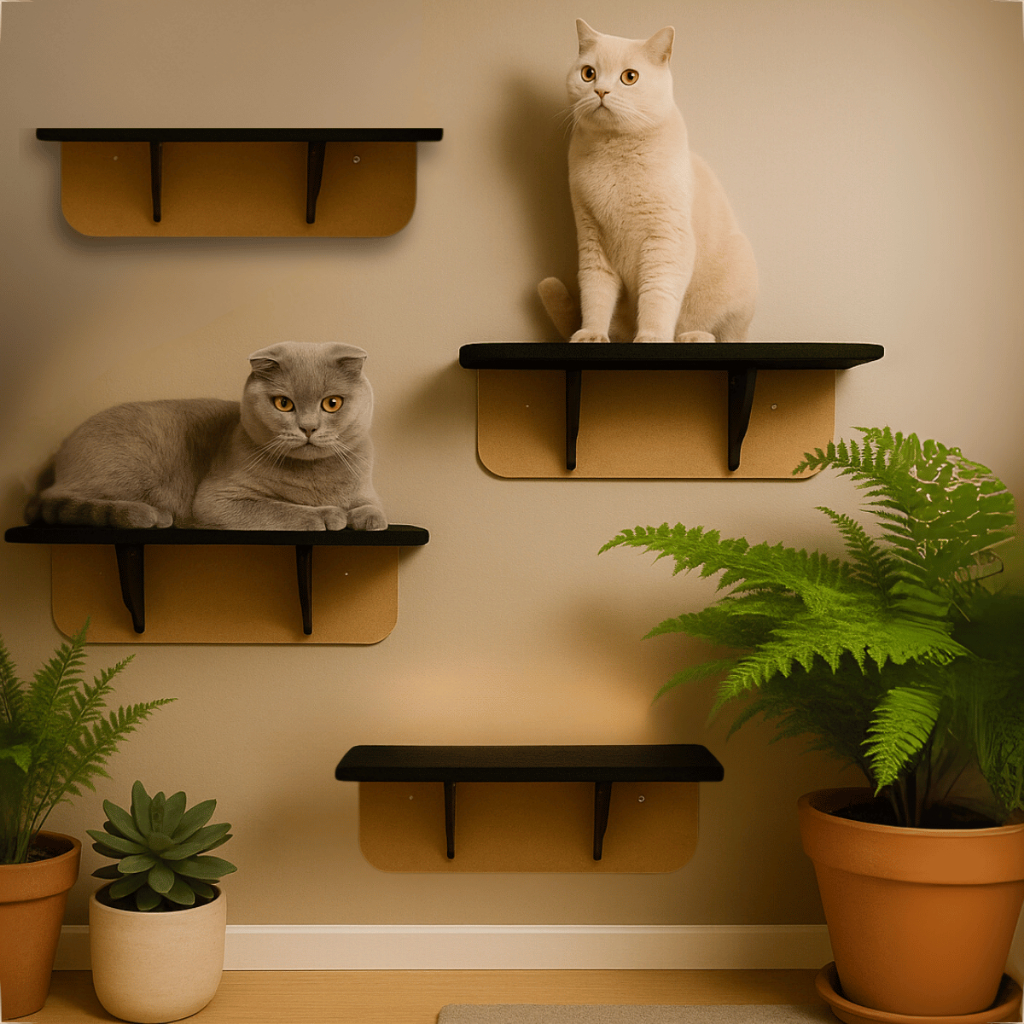 Kit Com 4 Prateleiras Mdf Cru Para Gato Brinquedo em Oferta na Shopee