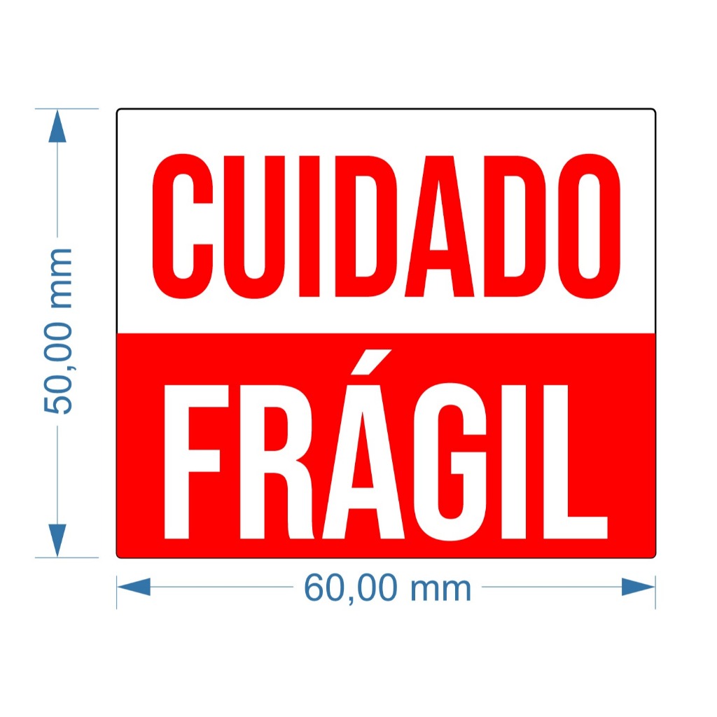 1000 Etiquetas Adesivas "Cuidado Frágil" – Rolo para Embalagens | Ideal para Envio Seguro