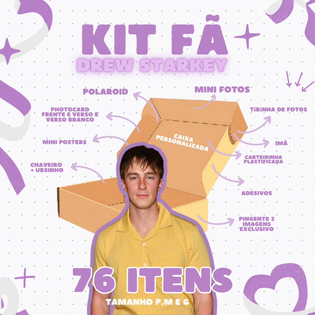 KIT FÃ DREW STARKEY [O VIRALIZADO] - ATÉ 76 ITENS - PHOTOCARD • ADESIVOS • CHAVEIROv em Oferta na Shopee