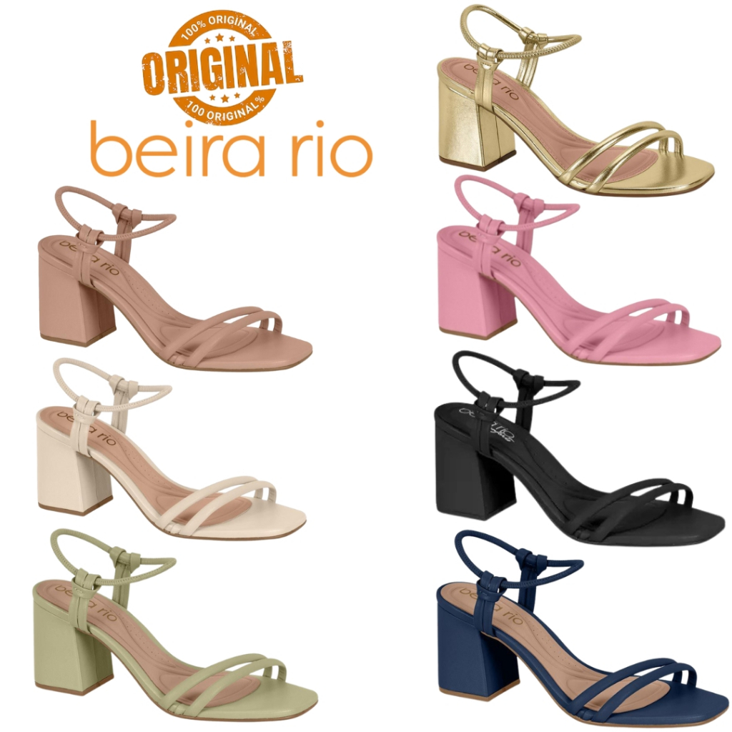 Sandália Beira Rio Salto Bloco Feminina | 7 Cores | Original em Oferta na Shopee