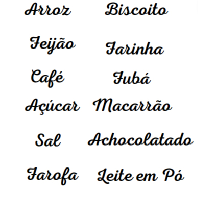 Mantimentos Kit 12 Etiquetas Adesivas Rótulos Fundo Transparente P/ Potes