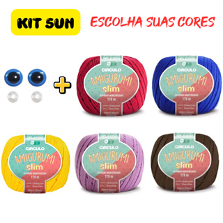 Kit 5 Fio Amigurumi Slim Linha Fina Brilho e Maciez 70g Círculo Mini Amigurumi Detalhes Precisos DIY em Oferta na Shopee
