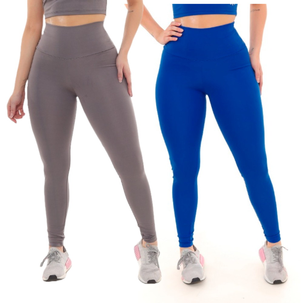 Kit 2 Calças Legging Academia Anti-Transparencia Feminina Fitnnes Suplex em Oferta na Shopee