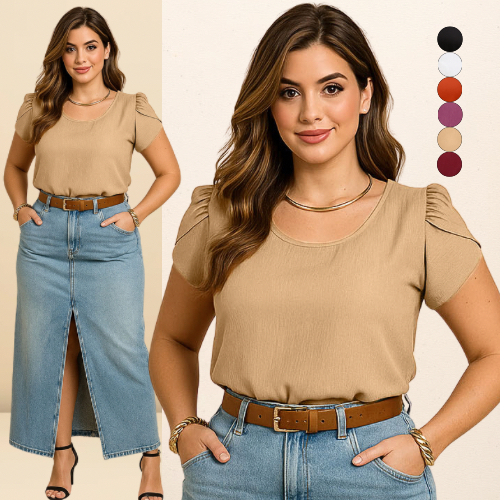 BLUSA FEMININA CONFORTÁVEL MEGAN MODA BASICA BLUSAS FEMININAS SOLTINHA TRABALHO EVANGÊLICA MODA DISCRETA DUNA PREMIUM