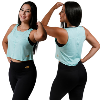 Regata Cropped Feminina Dry Fit Fitness Tecnologia Academia Corrida Ciclista em Oferta na Shopee