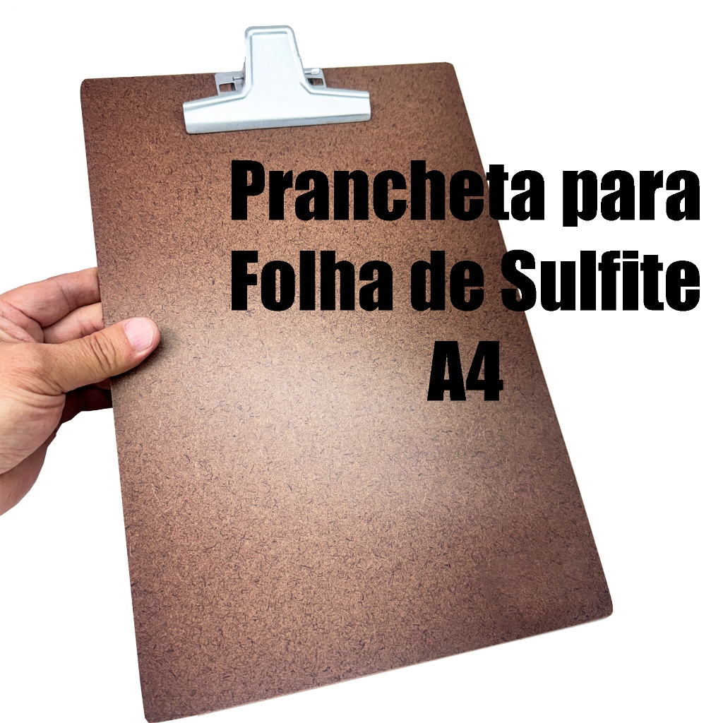 01 unid PRANCHETA DE MADEIRA TAMANHO A4 TRADICIONAL, NÃO QUEBRA!