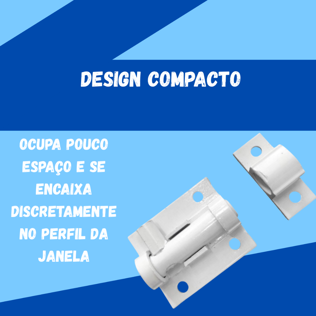 Trinco de alumínio antirruído Fecho Ferrolho 2 Pol 50mm Porta Portao Aluminio Branco custo benefício