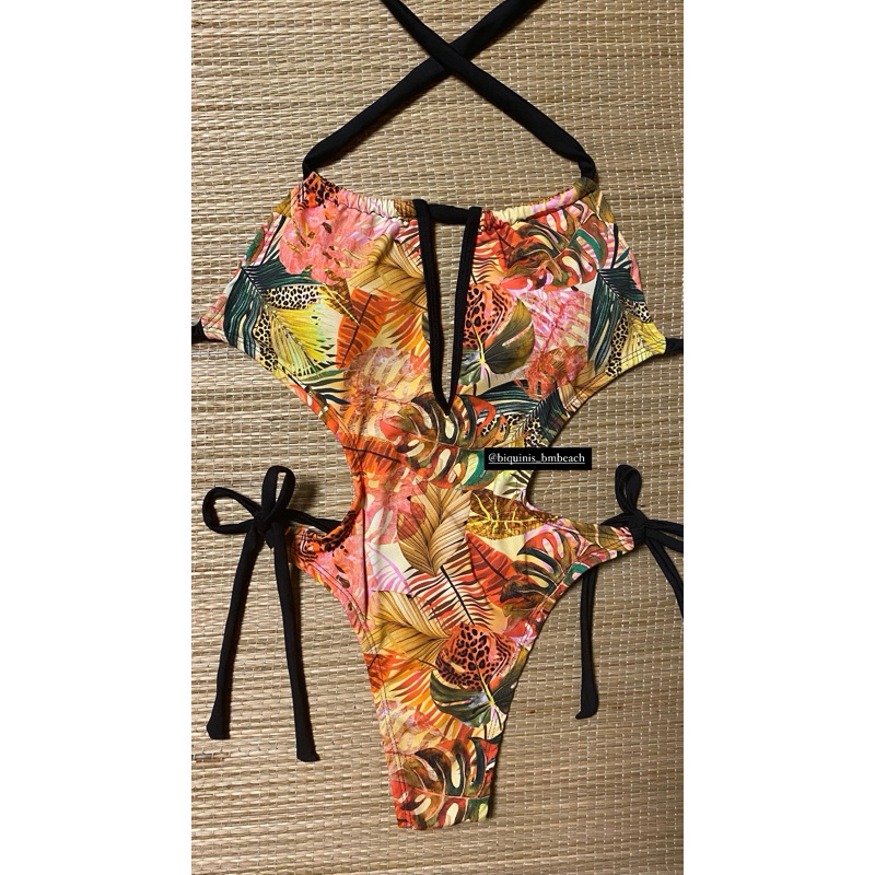 Maiô de banho Fio Dental com busto decotado BM BEACH em Oferta na Shopee