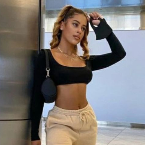 Cropped Decotado Suplex Forrado Manga Longa Inverno Estilo Blogueira