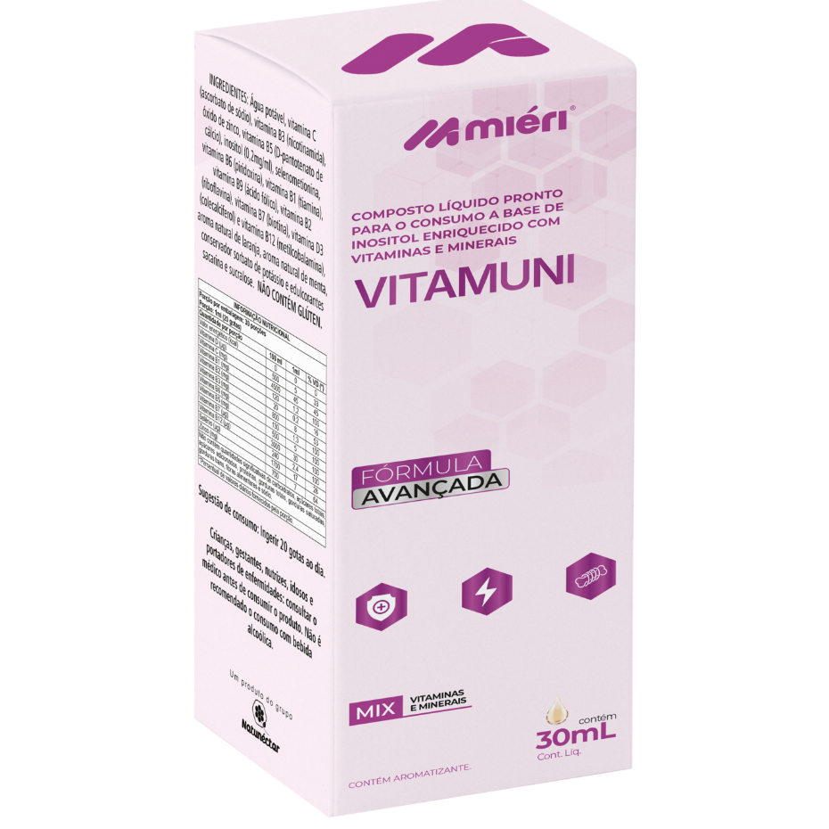 Vitamuni Gotas 30ml - Complexo Multivitamínico Completo em Forma Líquida - Mieri