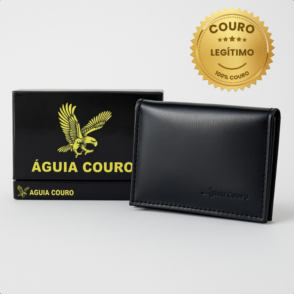 Carteira Slim Masculina 100% Couro Legítimo Águia Couro Original Modelo Exclusivo