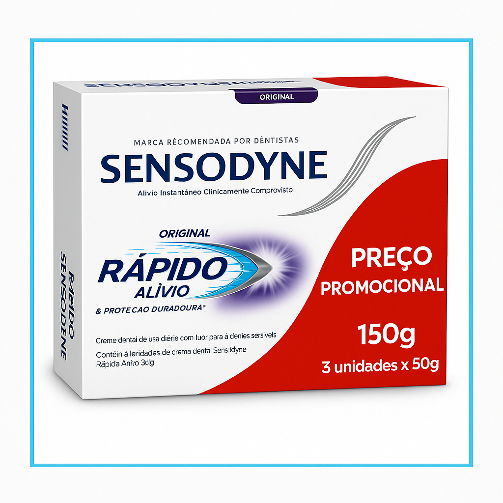 Sensodyne Rápido Alívio Creme Dental kit 3unX50g