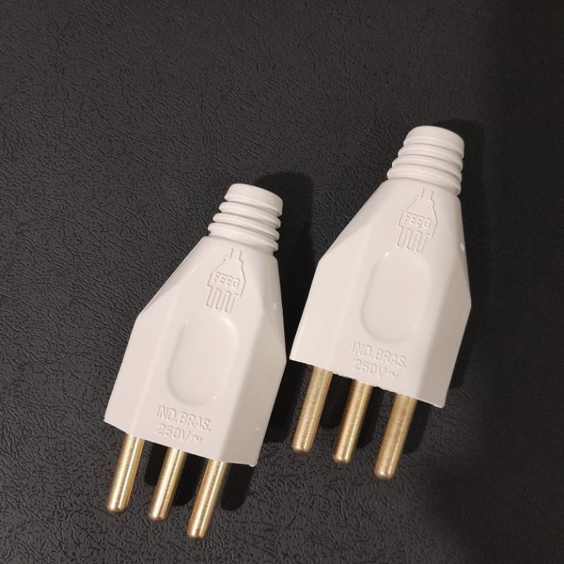 Plugue Pino Macho Tomada 2p+T 20A Kit 5 Unidades Para extensão