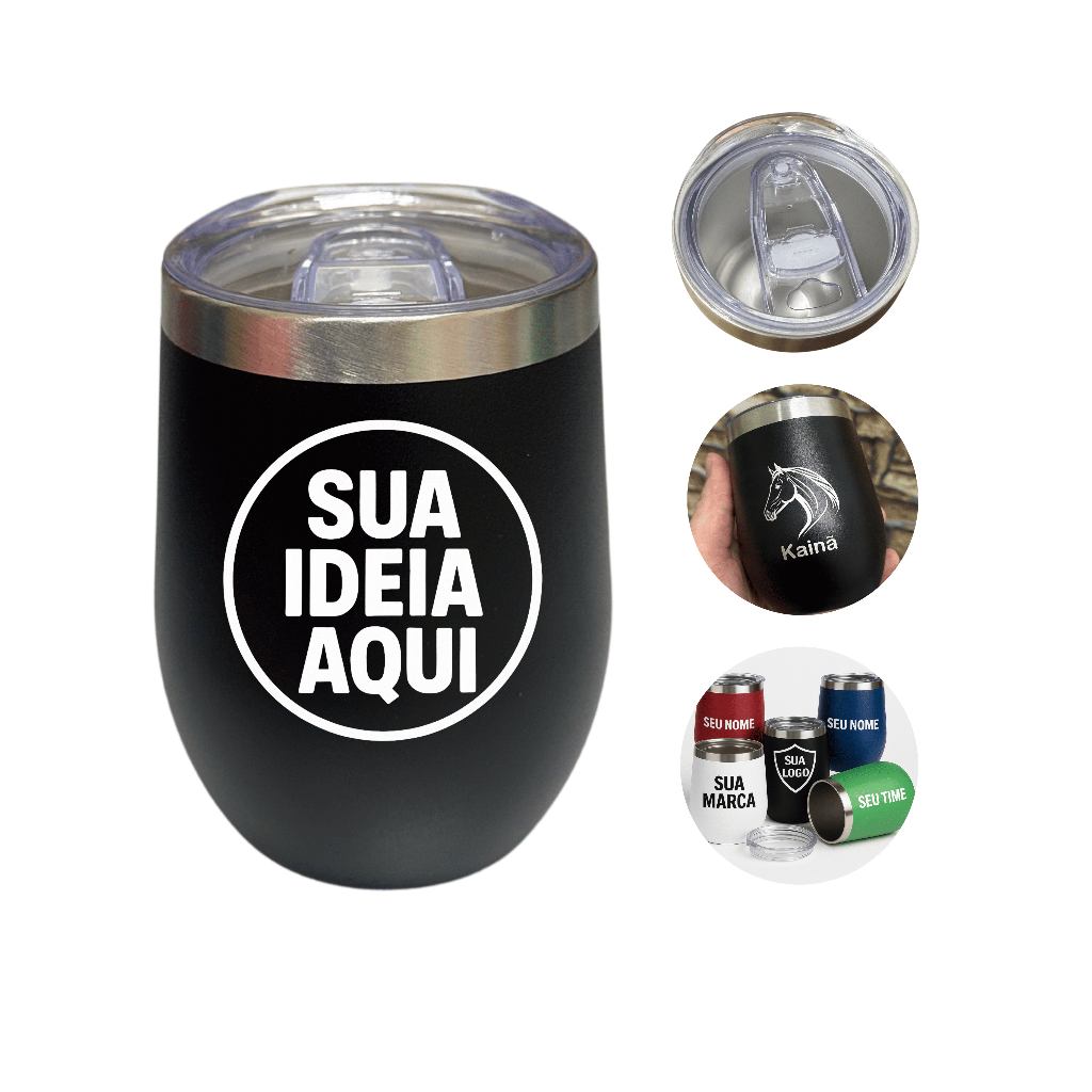 Kit 10 Copos Térmicos Cuia Personalizados Seu Nome Logo time empresa Aço Inox tampa 360mk em Oferta na Shopee