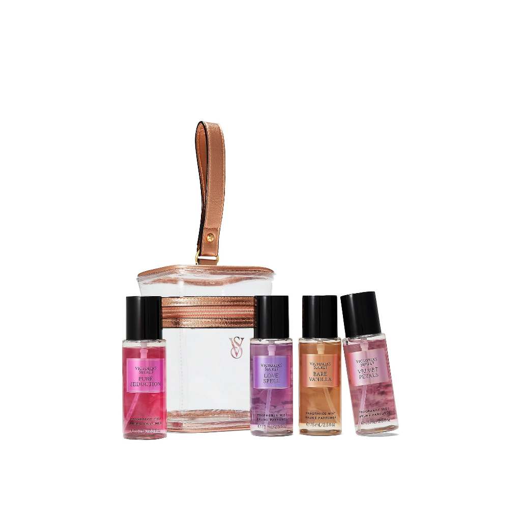 Kit Presente Body Splashes + Frasqueira Victoria’s Secret