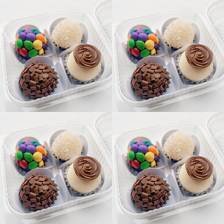 50 ~ 200 Unidades de  Embalagens Quadradas Para Brigadeiro Gourmet Docinhos Morango do Amor Bolo de Colher Doce em Oferta na Shopee