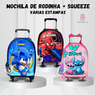 Mochila Escolar com Rodinhas - Diversos Personagens - Menino - Menina em Oferta na Shopee