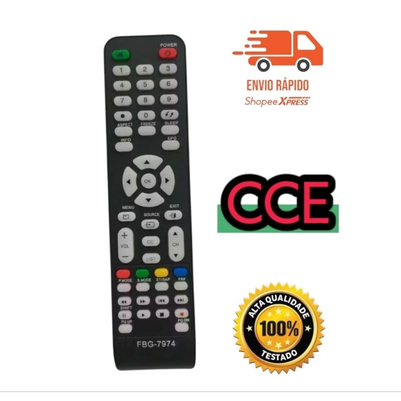 Controle Remoto Para Tv Cce Ln244 L144 D-46 C420 D37 C390 FBG-7974