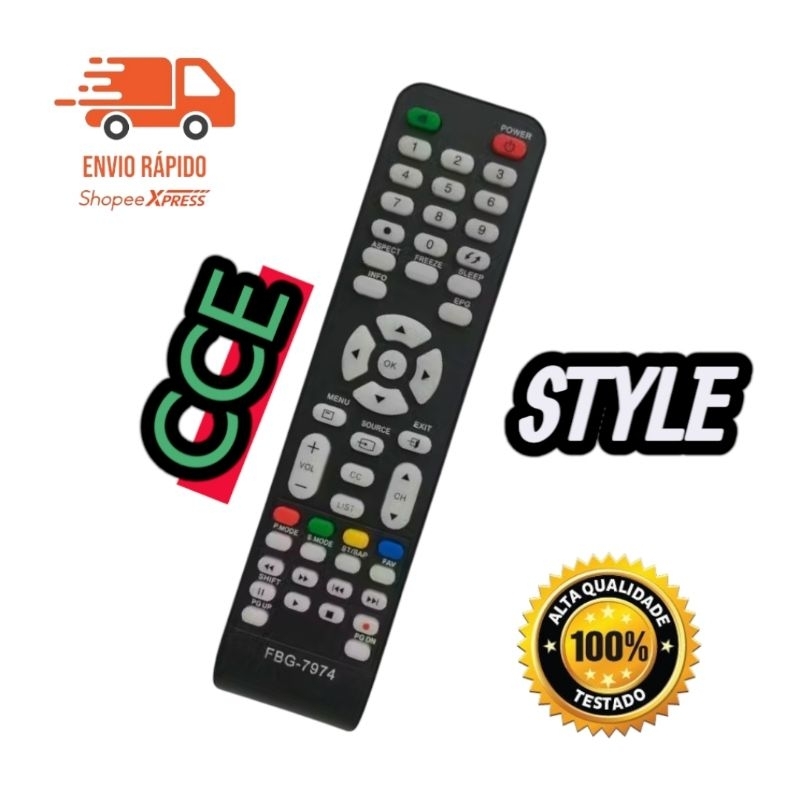 Controle Mxt Cce Compativel Rc512 Stile Lcd L2401 D3201 FBG-7974