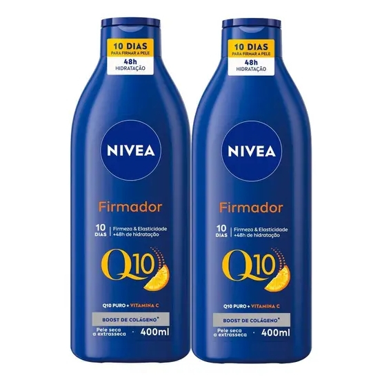 Kit 2X 400ml Loção Hidratante Nivea Firmador Q10 + Vitamina C Pele Seca a Extrasseca