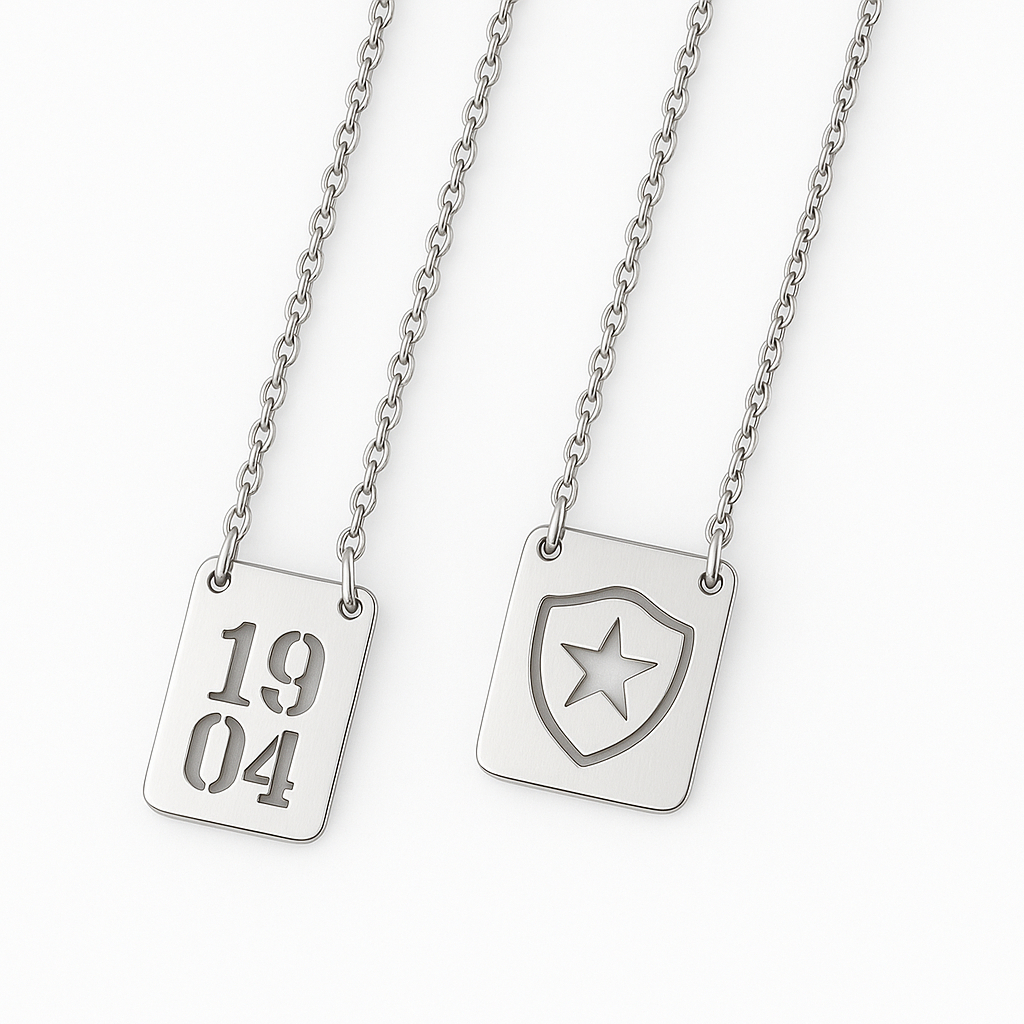 Cordão Escapulário 60cm Unissex Prata Time Botafogo Aço Inox Antialérgico em Oferta na Shopee