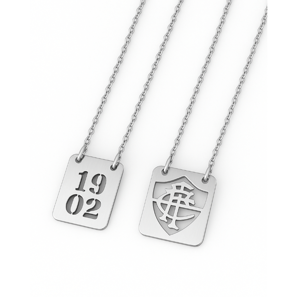 Cordão Escapulário Fluminense 1902 Fundação Clube 60cm Unissex Prata Time Aço Inox Não Escurece em Oferta na Shopee
