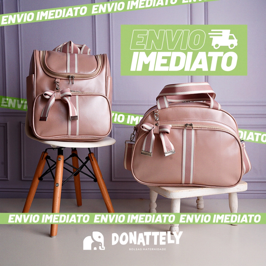 Kit Bolsa Maternidade 2 peças I Mochila Multifunção I Mamãe Bebê Luxo I Impermeável DONATE...