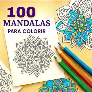 50 ou 100 Mandalas para Colorir – Folhas A4 Soltas | Relaxamento | Arteterapia | Kit Antiestresse.