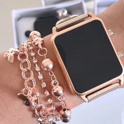 Kit Relógio Digital Led De Pulso Feminino e Pulseira Feminina Premium