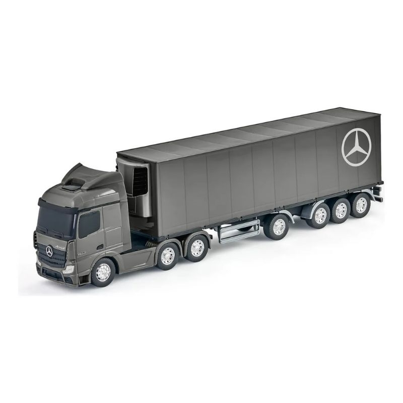 Caminhão Mercedes-Benz Brinquedo Infantil – Carreta Baú Articulada com Rodas Livres e Alta Qualidade