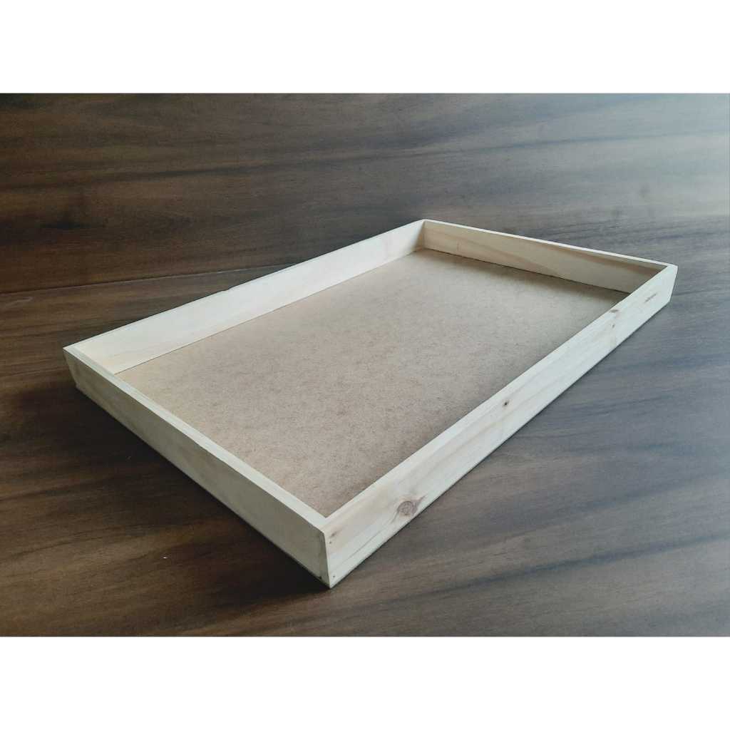Bandeja Grande em madeira Pinus 60x40cm - fundo mdf