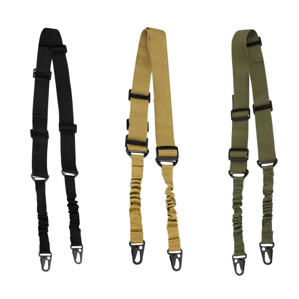 Bandoleira Tática 2 Pontas Airsoft Paintball c/ Amortecimento Preta