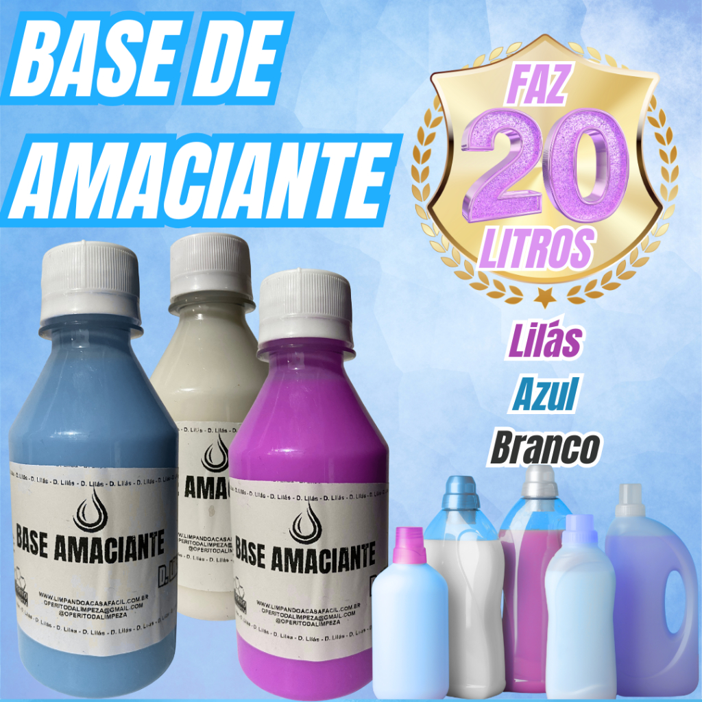 Base Amaciante concentrada faz 20 litros perfumada - DOWN, COCO E BAUNILHA, SUAVISANTE