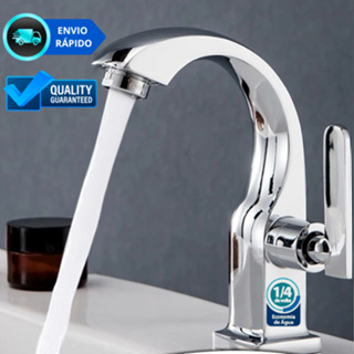 Torneira Banheiro 100% METAL Cromado Brilhante para Cuba Lavatório Jato Concentrado Água Fria em Oferta na Shopee