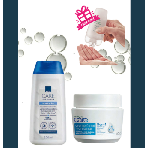Kit Avon Care Creme Facial Hidratante 100g + Loção Reparadora Corporal AH 200 ml + Brinde