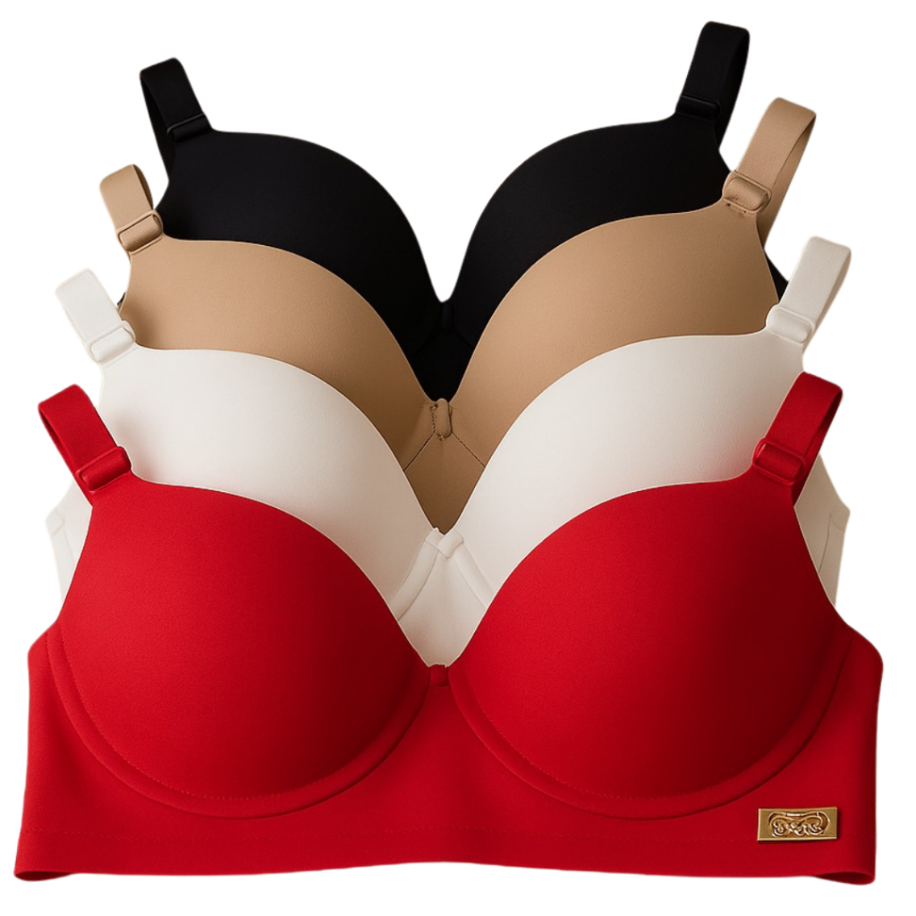Kit Com 4 Sutiãs Básico Reforçado Premium Com Bojo Alça Reforçada Lateral Alta Soutien Sutiã Fabrica em Oferta na Shopee
