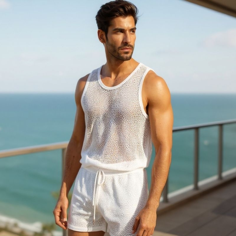 Conjunto arrastão masculino Summer regata+short