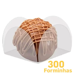 50~300 FORMINHAS ACETATO BASE ABA REDONDA PARA CONFEITARIA DOCES FESTA ANIVERSÁRIO - 3,5x3,5x2,5 COD P0047 (CHOCO)