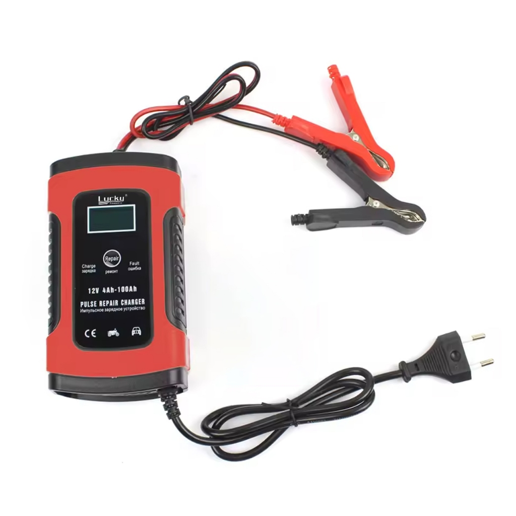 Carregador Inteligente Bateria Digital Automotivo Com Função Reparo 12V 5A 100Ah Cortador de Grama