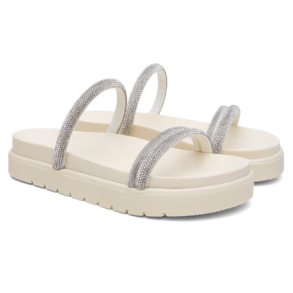 Sandalia Papete Rasteirinha Birken Feminino Duas Tiras Moderna Leve Confortavel Tendencia