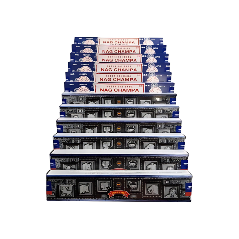 Incenso Satya 6 Nag Champa / 6 SuperHit - Massala - Aromas ORIGINAIS SATYA em Oferta na Shopee