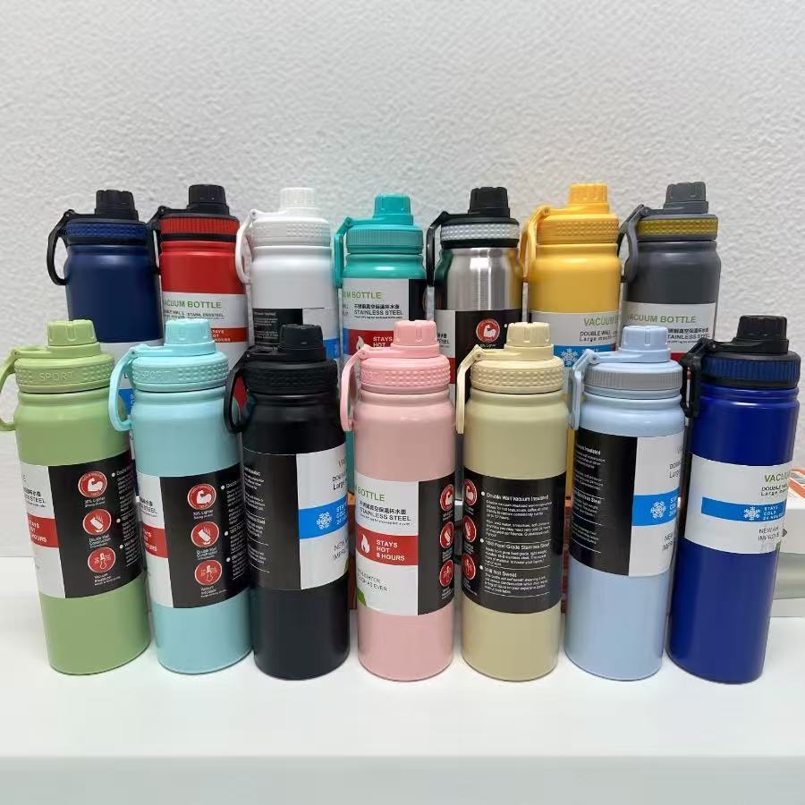 Garrafa térmica capacidade 600ml,800ml 1000ml ，Garrafa Térmica com Alça em Aço Inoxidável em Oferta na Shopee