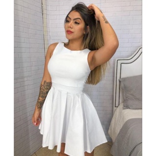 Vestido Curto Rodado com Zíper nas Costas Elegante Charmoso Ideal para festas passeios aquele look romântico dia a dia em Oferta na Shopee