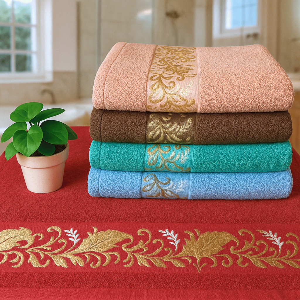 Kit Toalha de Banho 100% Algodão 75x145cm Cores Sortidas | Coleção Julia em Oferta na Shopee