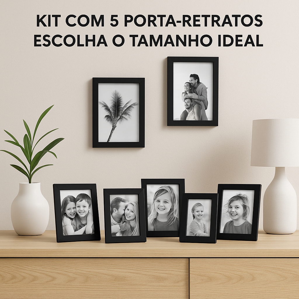 Kit 5 Porta Retrato Vidro com Moldura Diploma e Foto A4, A5, A6, 10x15, 15x21, 21x30 em Oferta na Shopee