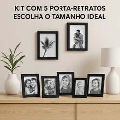 Kit 5 Porta Retrato Vidro com Moldura Diploma e Foto A4, A5, A6, 10x15, 15x21, 21x30