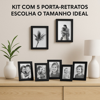 Kit 5 Porta Retrato Vidro com Moldura Diploma e Foto A4, A5, A6, 10x15, 15x21, 21x30 em Oferta na Shopee