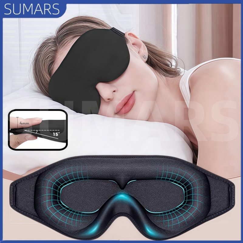 Imagem Máscara De Dormir 3D Tapa Olhos Blackout  Super Confortável Ajustável Para Descanso e Viagens