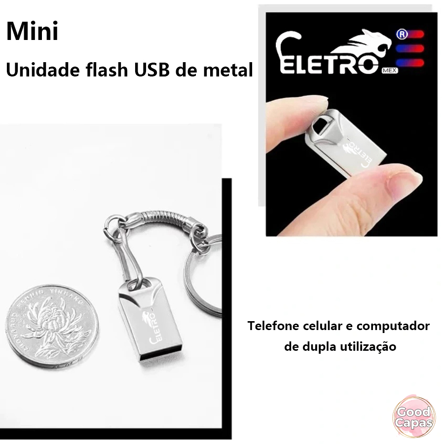 Mini Unidade Flash USB Portátil De Metal De Alta Velocidade 8GB 16GB 32GB Conveniente Para PC Laptop em Oferta na Shopee