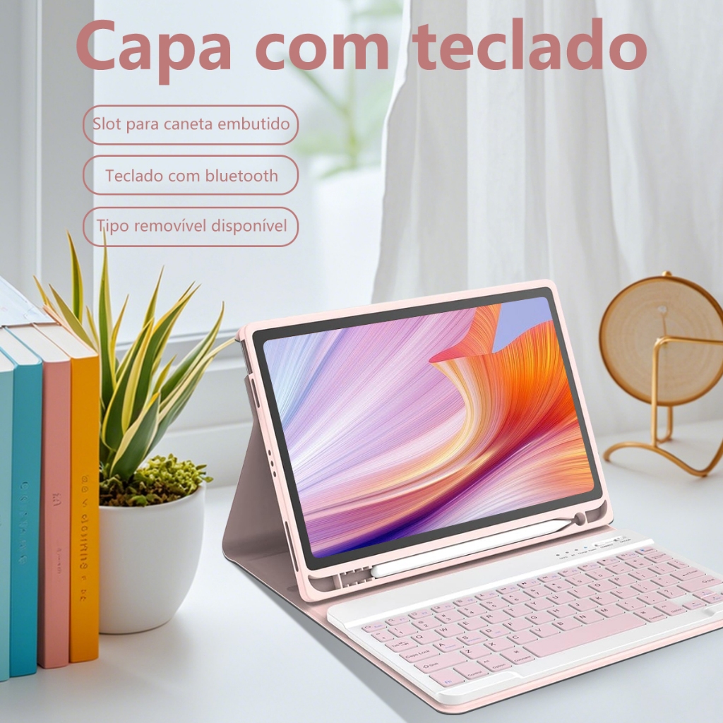 capa com teclado e mouse para Samsung Galaxy Tab S9 Ultra 14,6", S9 plus 12,4",
